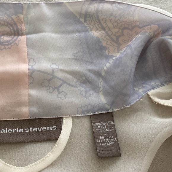 Valerie Stevens | 2 piece nightgown and robe | L purple pink and cream - Picture 2 of 2